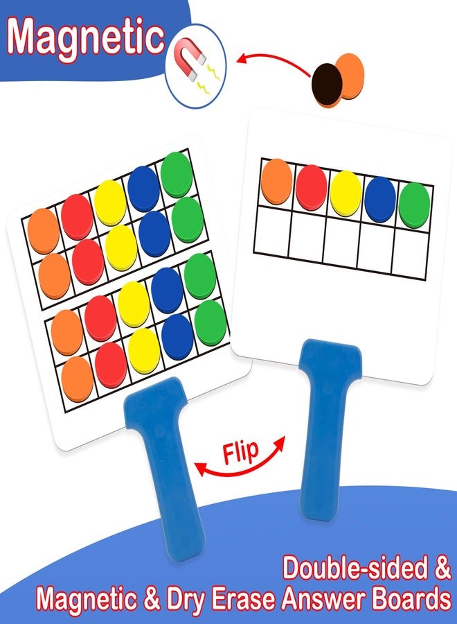 Kasfalci Magnetic Ten-Frame Set,Math Manipulative Games for Kids Toddlers,5 Dry Erase Paddles & 150 Math Counters,Addition & Subtraction Game,Counting Toys,Kindergarten Preschool Classroom Must Haves - Image 5